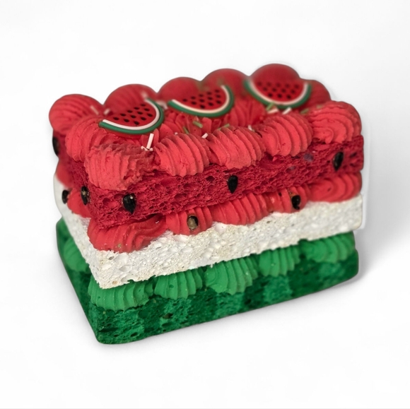 Watermelon Faux Layered Cake Summer 4th Of July Tiered Tray Decor - Picture 1 of 8